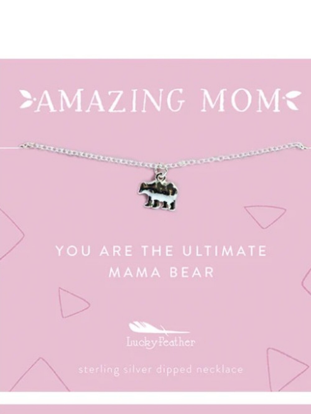 New Sterling Silver Mama Bear Silver Necklace